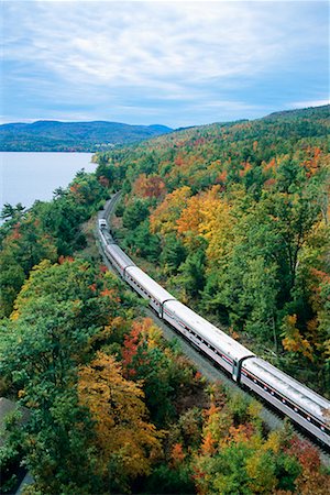 simsearch:700-00082926,k - Train through Trees in Autumn Adirondack Mountains New York, USA Stock Photo - Rights-Managed, Code: 700-00072192