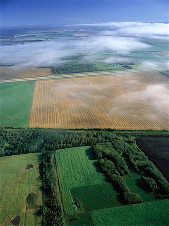 Aerial View of Farmland and Road Beausejour, Manitoba, Canada Stock Photo - Rights-Managed, Code: 700-00073176