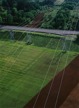 simsearch:700-02633802,k - Aerial View of Landscape and Power Lines Sandy, Oregon, USA Stock Photo - Rights-Managed, Code: 700-00073998