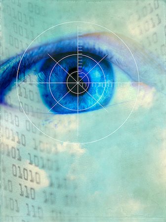 simsearch:700-00045838,k - Close-Up of Eye with Binary Code And Retinal Scanning Grid Stock Photo - Rights-Managed, Code: 700-00084291