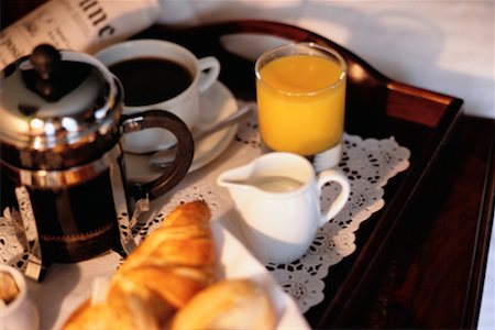 Breakfast Tray on Bed Stock Photo - Rights-Managed, Code: 700-00084531