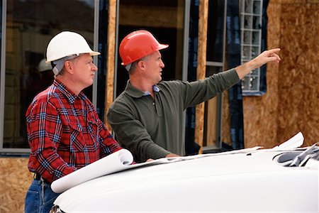 simsearch:700-00478545,k - Two Men with Blueprints at Construction Site Stock Photo - Rights-Managed, Code: 700-00085225