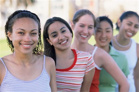 simsearch:700-00038500,k - Portrait of Five Girls Standing Outdoors, Smiling Stock Photo - Rights-Managed, Code: 700-00086260