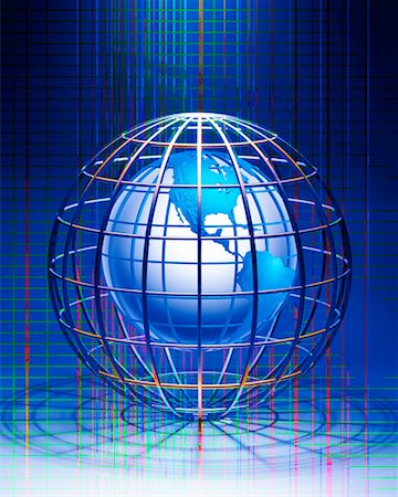 Globe in Wire Sphere North and South America Stock Photo - Rights-Managed, Code: 700-00089093