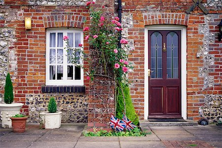 flag at front door - English Cottage Berkshire, England Stock Photo - Rights-Managed, Code: 700-00089184