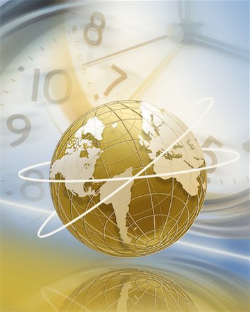 Globe and Clocks Stock Photo - Rights-Managed, Code: 700-00089556