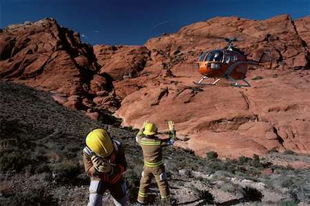 simsearch:700-00090429,k - Helicopter and Emergency Workers On Rescue Mission Red Rock Canyon, Nevada, USA Stock Photo - Rights-Managed, Code: 700-00081241