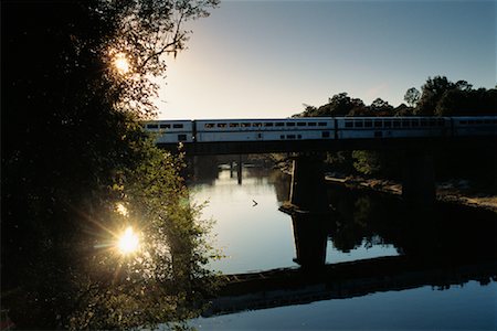 simsearch:700-00082932,k - Train Crossing Suwannee River At Sunset Florida, USA Stock Photo - Rights-Managed, Code: 700-00082573