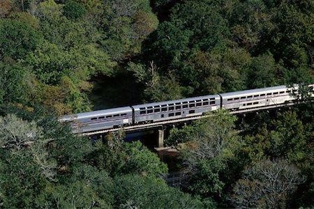 simsearch:700-00082926,k - Passenger Train Crossing Black Creek Near Jacksonville, Florida, USA Stock Photo - Rights-Managed, Code: 700-00082929
