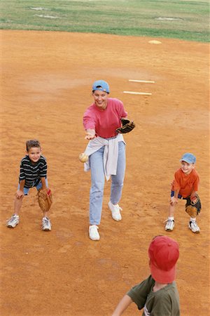 Mother and Children Playing Baseball Stock Photo - Rights-Managed, Code: 700-00083590