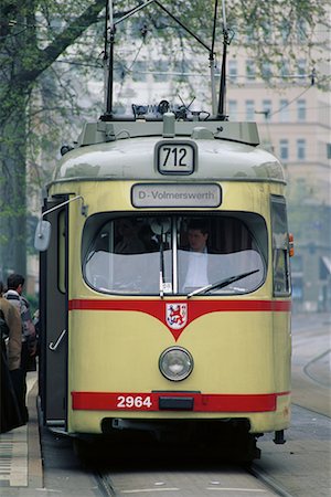 front of streetcar - Tram Dusseldorf, Germany Stock Photo - Rights-Managed, Code: 700-00090119