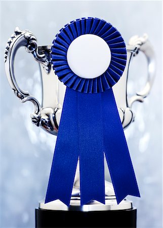 simsearch:693-06325208,k - Blue Ribbon and Trophy Stock Photo - Rights-Managed, Code: 700-00157605
