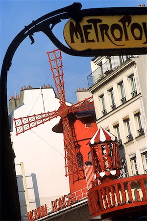 simsearch:700-03069038,k - Moulin Rouge and Metro Sign Paris, France Stock Photo - Rights-Managed, Code: 700-00157678