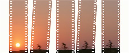 simsearch:700-00153049,k - Biking at Sunset Through Film Strips Stock Photo - Rights-Managed, Code: 700-00157971