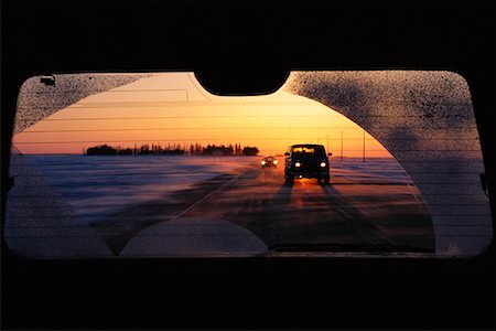 simsearch:400-07215754,k - View from Rear-View Window of Vehicle on Highway in Winter Stock Photo - Rights-Managed, Code: 700-00158363