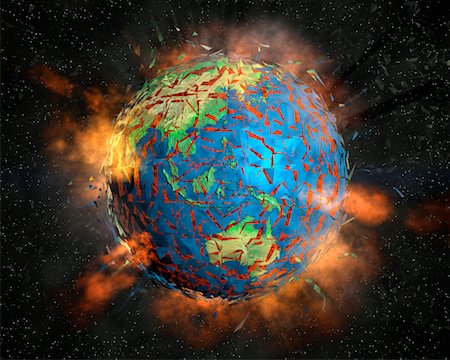 end of the world - Earth Exploding Stock Photo - Rights-Managed, Code: 700-00150521