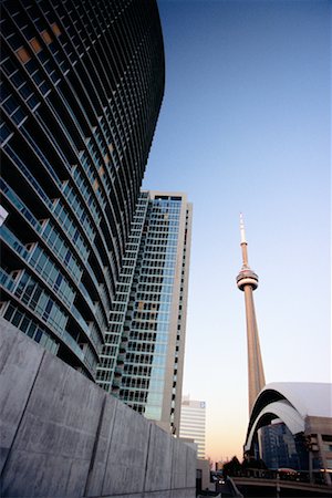 rogers centre - Office Towers, CN Tower and Skydome Stock Photo - Rights-Managed, Code: 700-00152153