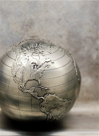 simsearch:600-00357664,k - Metallic Globe North and South America Stock Photo - Rights-Managed, Code: 700-00152982