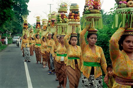 Balinease Women in Procession During Galunggan, Bali, Indonesia Stock Photo - Rights-Managed, Code: 700-00153580