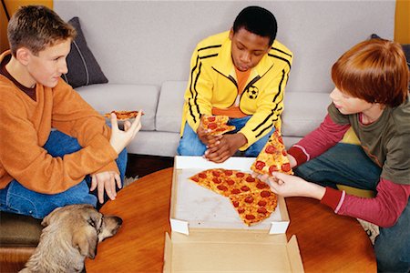 Teenagers Eating Pizza Stock Photo - Rights-Managed, Code: 700-00153688