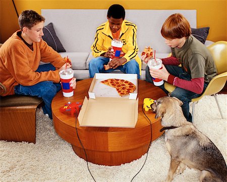 Teenagers Eating Pizza Stock Photo - Rights-Managed, Code: 700-00153689