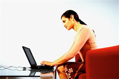 simsearch:700-00083403,k - Woman Using Laptop Computer Stock Photo - Rights-Managed, Code: 700-00166775