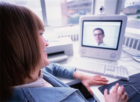 simsearch:700-00168076,k - Woman Video Conferencing Stock Photo - Rights-Managed, Code: 700-00168075