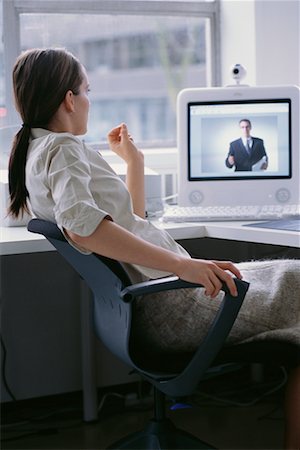 simsearch:700-00168076,k - Businesswoman Video Conferencing Stock Photo - Rights-Managed, Code: 700-00168079