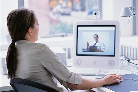 simsearch:700-00168076,k - Businesswoman Video Conferencing Stock Photo - Rights-Managed, Code: 700-00168081