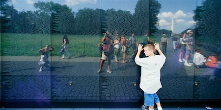 People at the Vietnam Veterans Memorial, Washington, DC Stock Photo - Rights-Managed, Code: 700-00168411