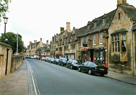 Small Town Street Cotswolds, England Stock Photo - Rights-Managed, Code: 700-00168539