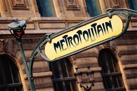 paris subway entrance - Subway Station Entrance Sign Paris, France Stock Photo - Rights-Managed, Code: 700-00169513