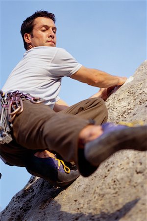 simsearch:841-07083087,k - Man Climbing Rock Face Stock Photo - Rights-Managed, Code: 700-00160809