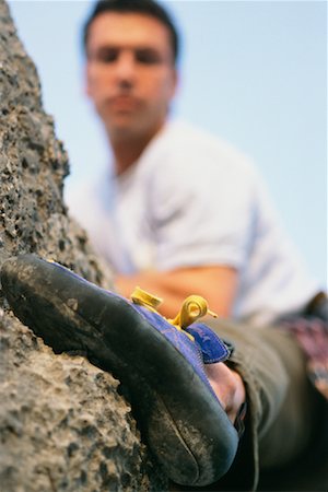 simsearch:841-07083087,k - Man Climbing Rock Face, Close-Up of Foot Stock Photo - Rights-Managed, Code: 700-00160810