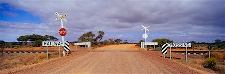 Railway Crossing in Outback Australia Stock Photo - Rights-Managed, Code: 700-00161871