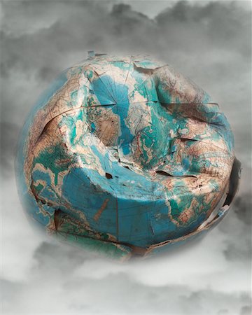 end of the world - Deflated Globe Stock Photo - Rights-Managed, Code: 700-00162182
