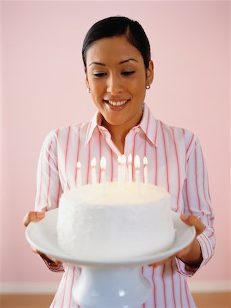 simsearch:700-00477709,k - Woman Holding Birthday Cake Stock Photo - Rights-Managed, Code: 700-00163582