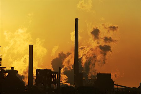 environmental issues in ontario pictures - Steel Factory at Sunset Stock Photo - Rights-Managed, Code: 700-00163869