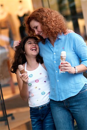 Mother and Daughter Holding Ice-Cream Cones Stock Photo - Rights-Managed, Code: 700-00177527