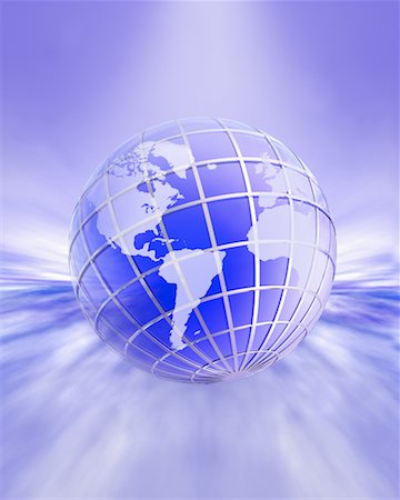 simsearch:700-00045162,k - Globe with Grid Displaying North America, South America, Europe and Africa Stock Photo - Rights-Managed, Code: 700-00177864