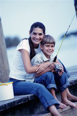 Mother and Son Fishing Stock Photo - Rights-Managed, Code: 700-00178224