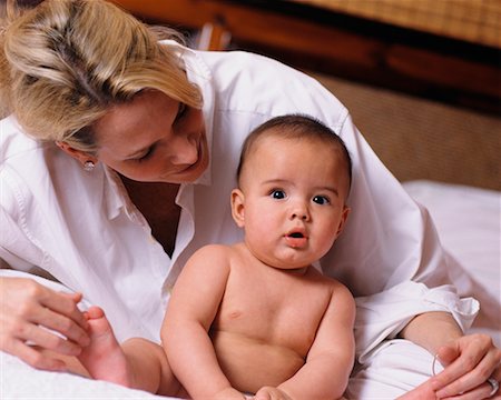 feet tickling pictures - Mother with Baby Stock Photo - Rights-Managed, Code: 700-00178967