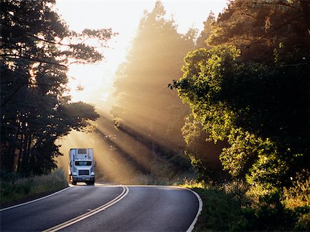 simsearch:700-00068576,k - Transport Truck on Road through Forest California, USA Stock Photo - Rights-Managed, Code: 700-00184978