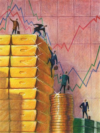 simsearch:700-00036653,k - Illustration of Businessmen Helping Each Other Climb Stock Photo - Rights-Managed, Code: 700-00185420