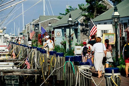 Waterfront Shopping Area Nantucket Harbour Nantucket, Massachusetts, USA Stock Photo - Rights-Managed, Code: 700-00187596