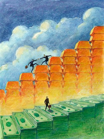 simsearch:700-00036653,k - Illustration of Climbing the Corporate Ladder Stock Photo - Rights-Managed, Code: 700-00188195