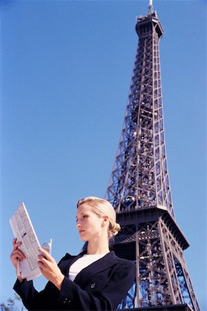 simsearch:700-00189516,k - Businesswoman by Eiffel Tower Stock Photo - Rights-Managed, Code: 700-00189515