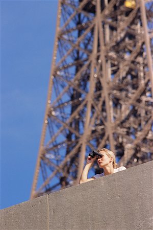 simsearch:700-00189516,k - Woman Using Binoculars by Eiffel Tower Stock Photo - Rights-Managed, Code: 700-00189538