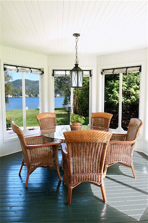 porch wicker - Table and Chairs in Country Home Stock Photo - Rights-Managed, Code: 700-00189785