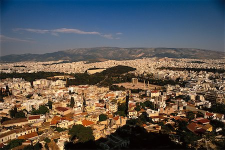 Vue d'Athènes de l'Acropole, Athènes, Grèce Photographie de stock - Rights-Managed, Code: 700-00181799